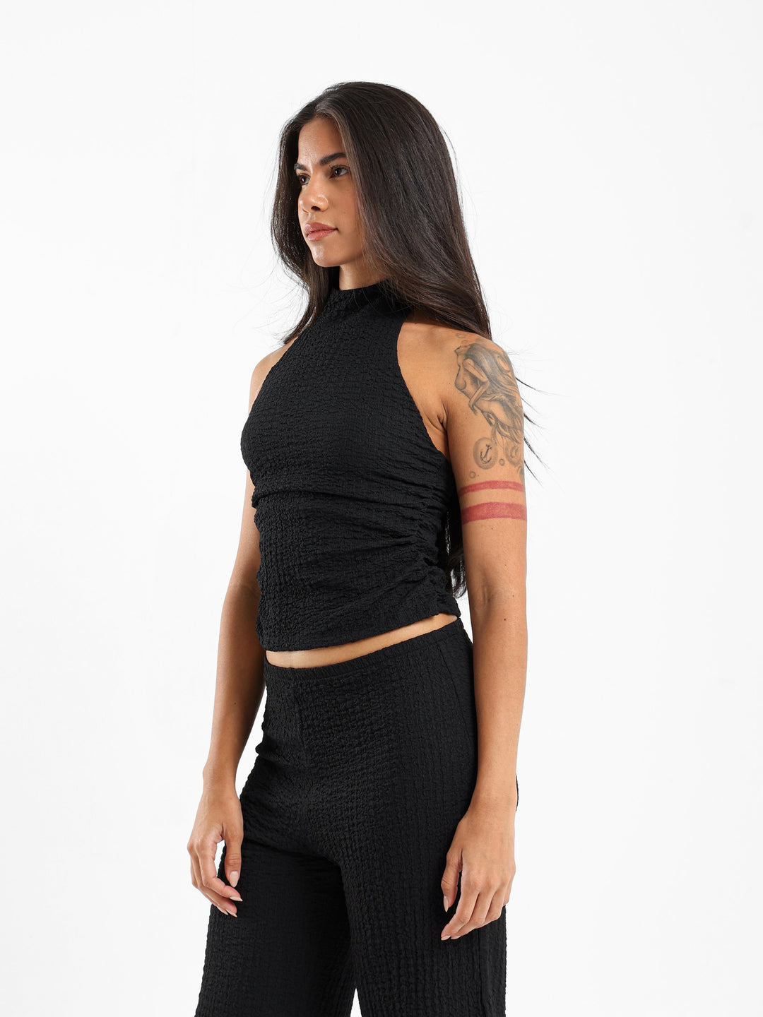 Halter Neck Textured Top