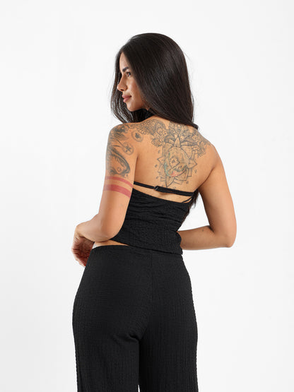 Halter Neck Textured Top