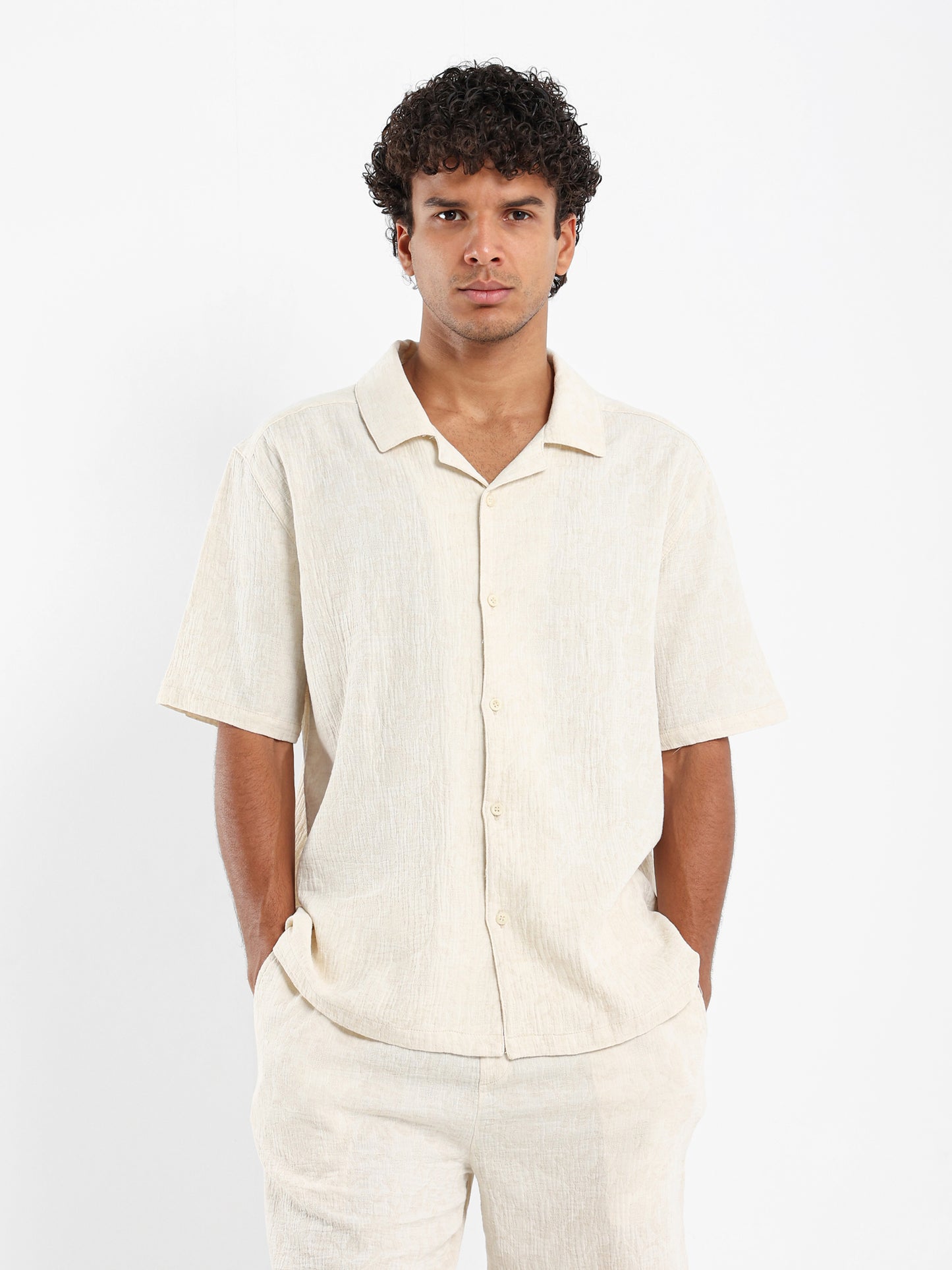 Textured Short Sleeves Shirt
