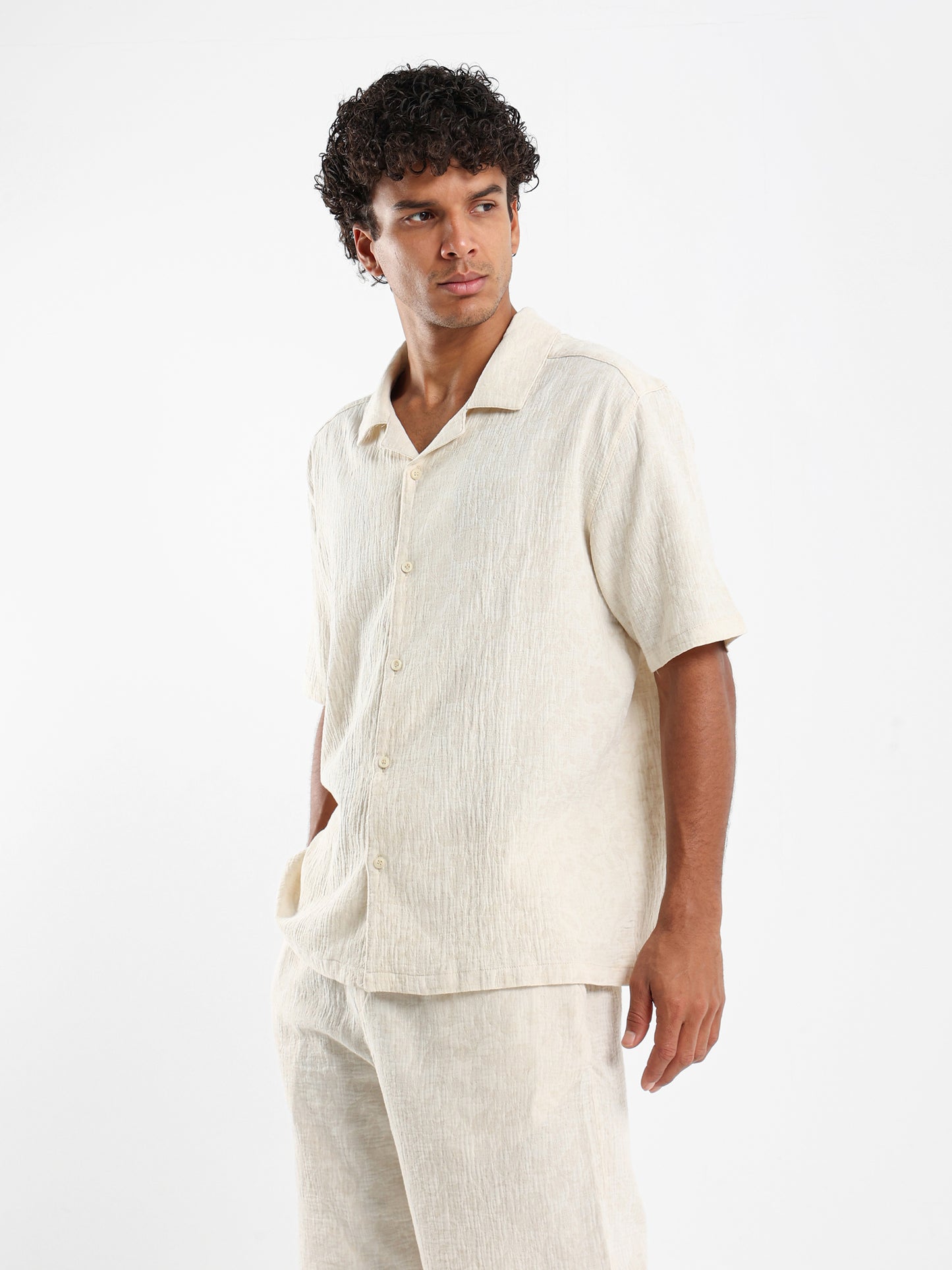 Textured Short Sleeves Shirt