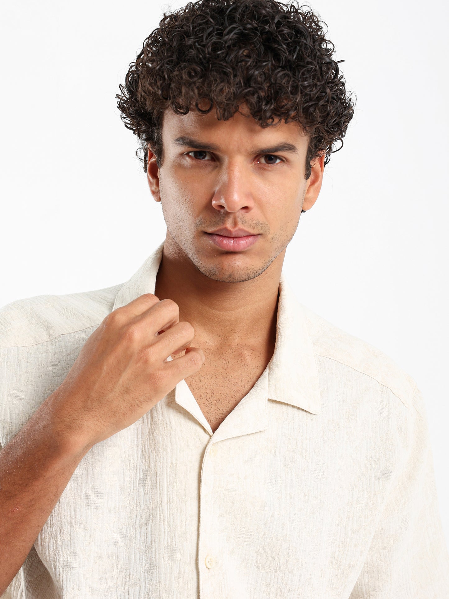 Textured Short Sleeves Shirt