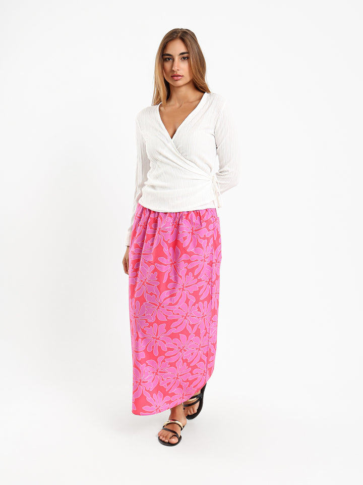 All-Over Print Maxi Skirt