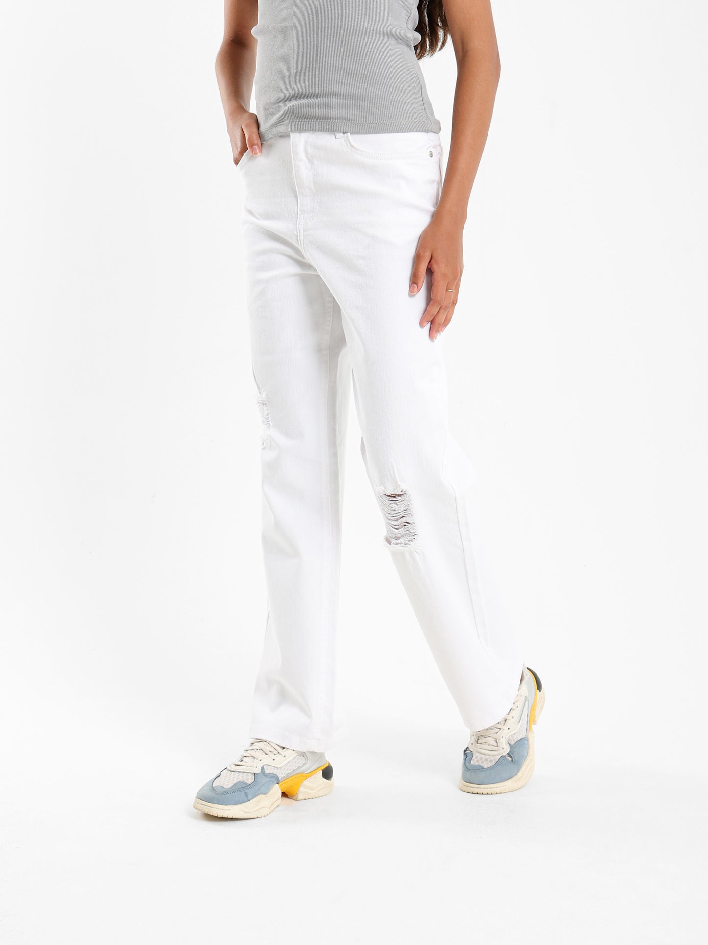Ripped Wide Leg Jeans