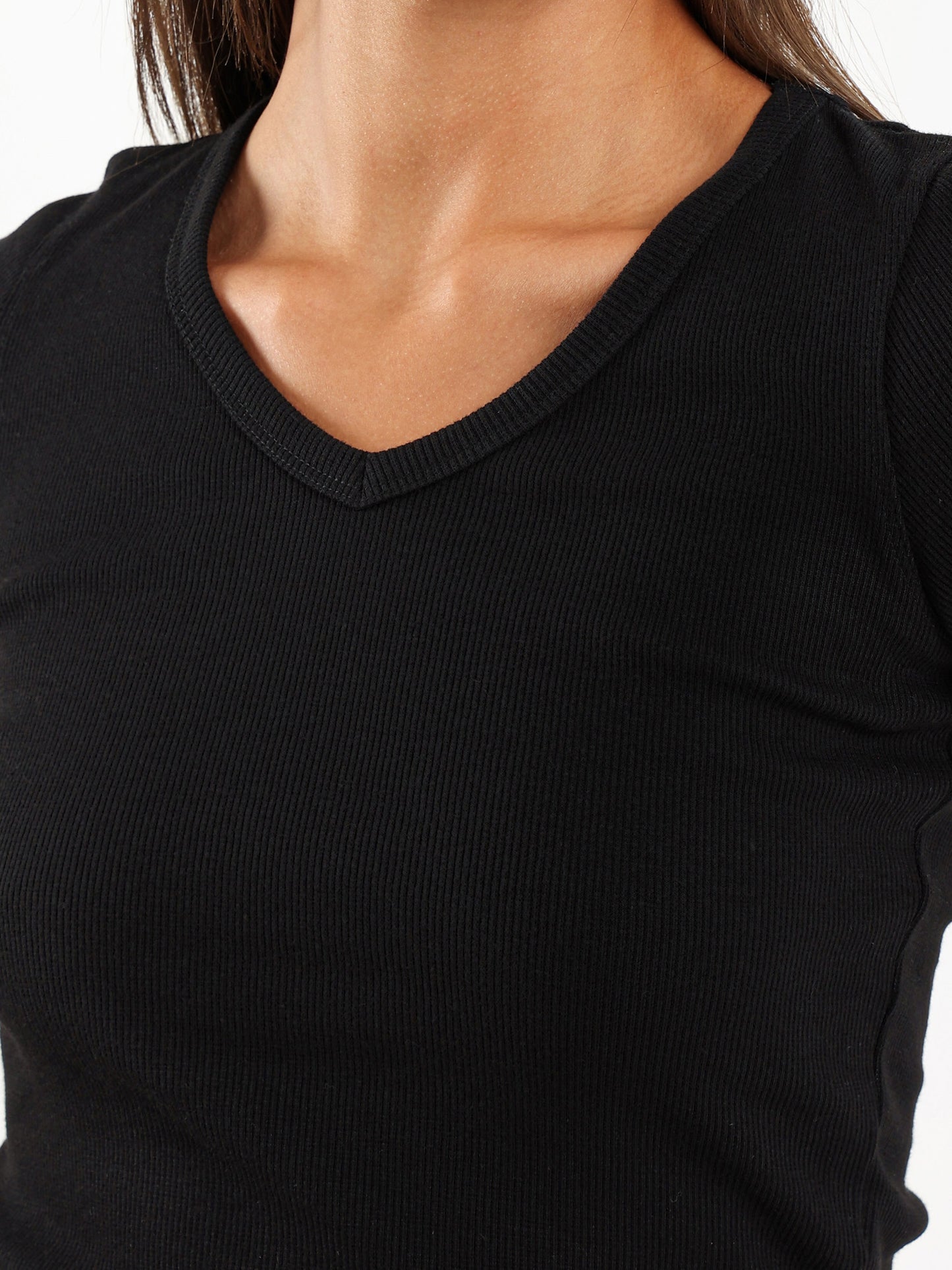 V-Neck Cropped Derby Top
