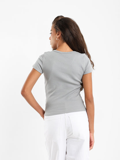 V-Neck Cropped Derby Top