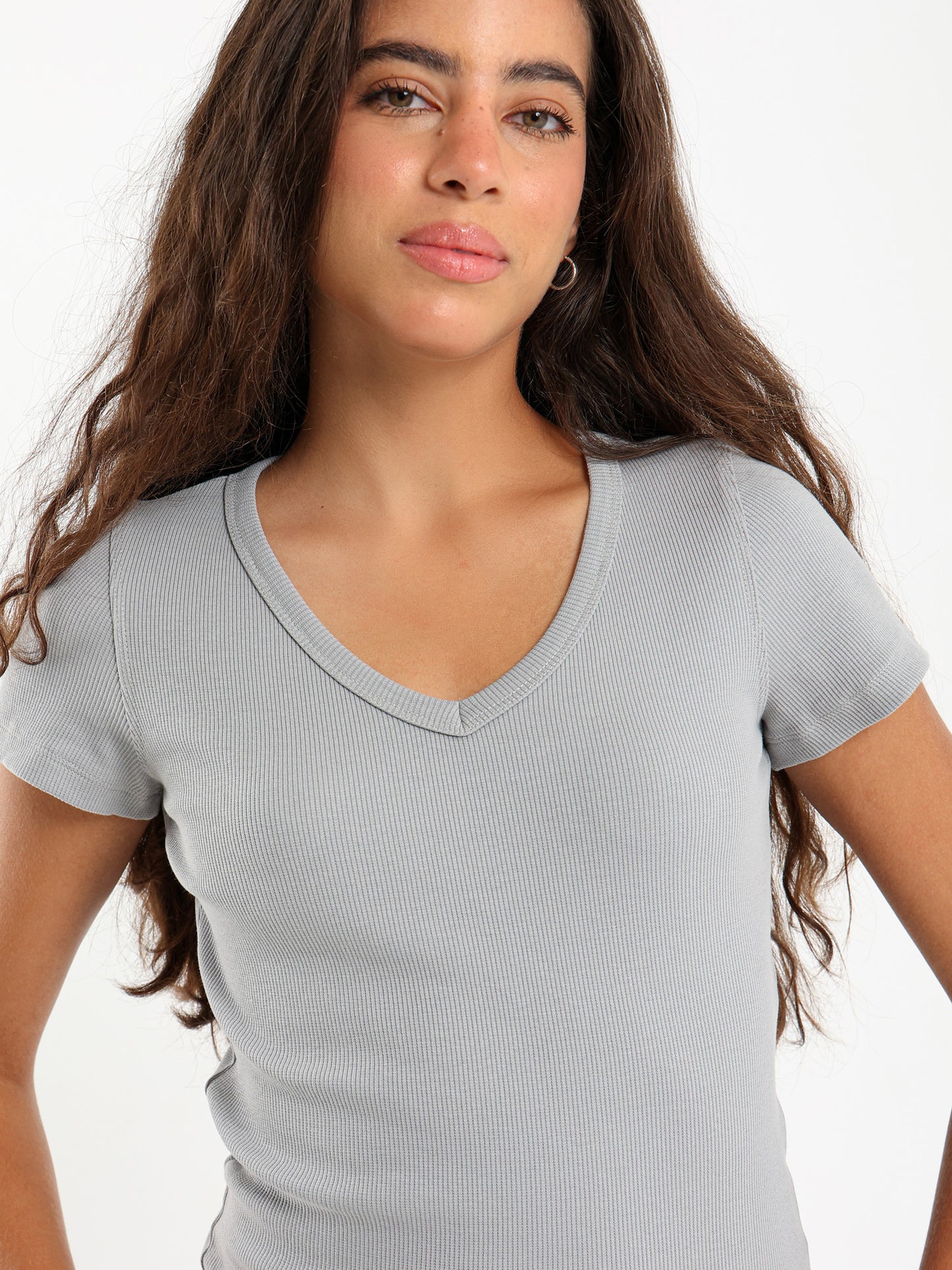 V-Neck Cropped Derby Top