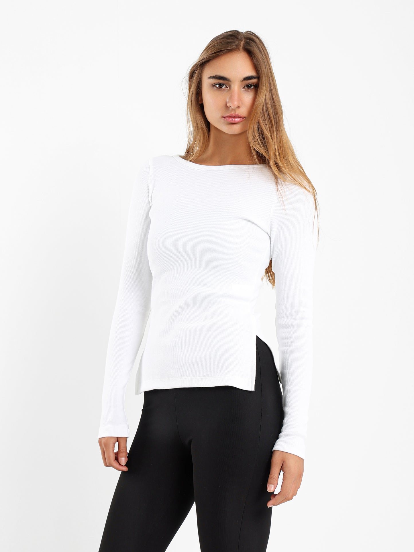Ribbed Basic Long Sleeve Top
