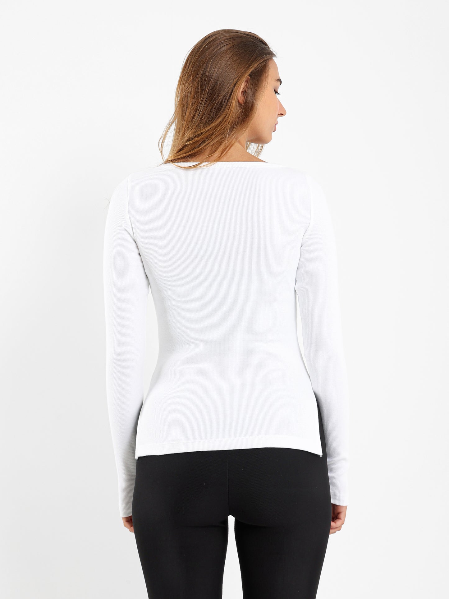 Ribbed Basic Long Sleeve Top