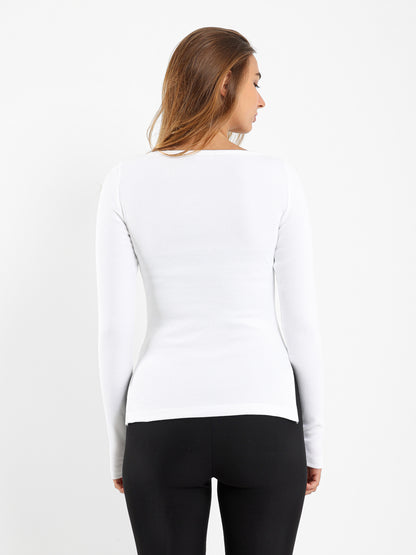 Ribbed Basic Long Sleeve Top