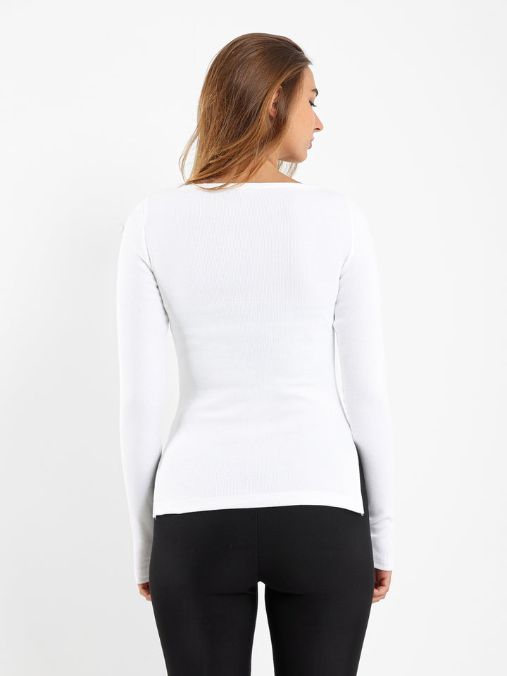 Ribbed Basic Long Sleeve Top