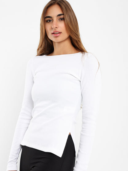 Ribbed Basic Long Sleeve Top