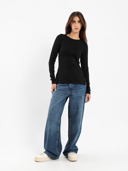 Ribbed Basic Long Sleeve Top