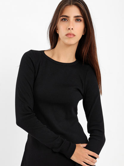 Ribbed Basic Long Sleeve Top