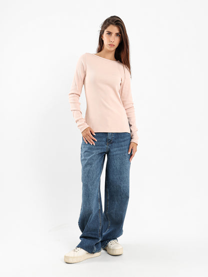 Ribbed Basic Long Sleeve Top