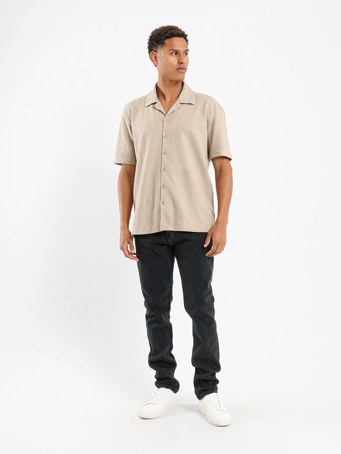 Relaxed Fit Textured Linen Shirt