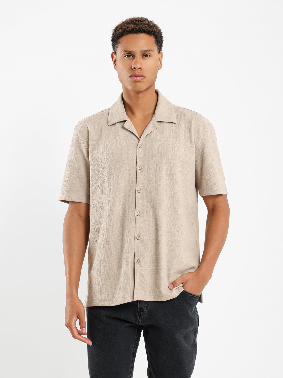 Relaxed Fit Textured Linen Shirt