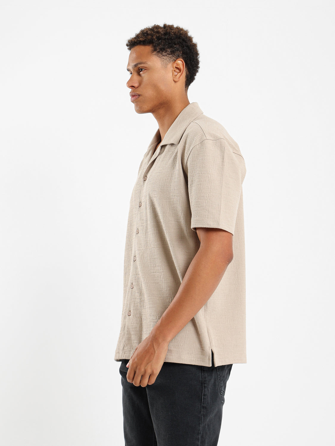 Relaxed Fit Textured Linen Shirt