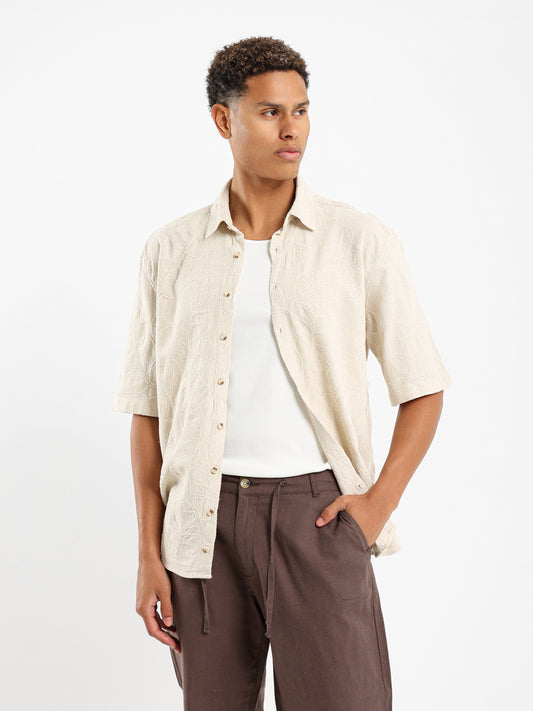 Embroidered Oversized Linen Shirt