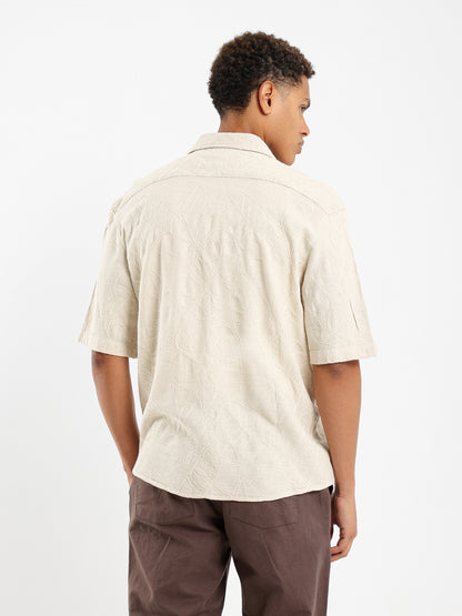 Embroidered Oversized Linen Shirt