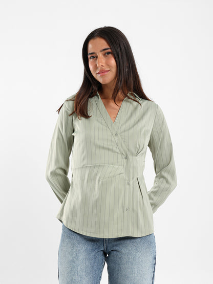 Asymmetric Striped Shirt