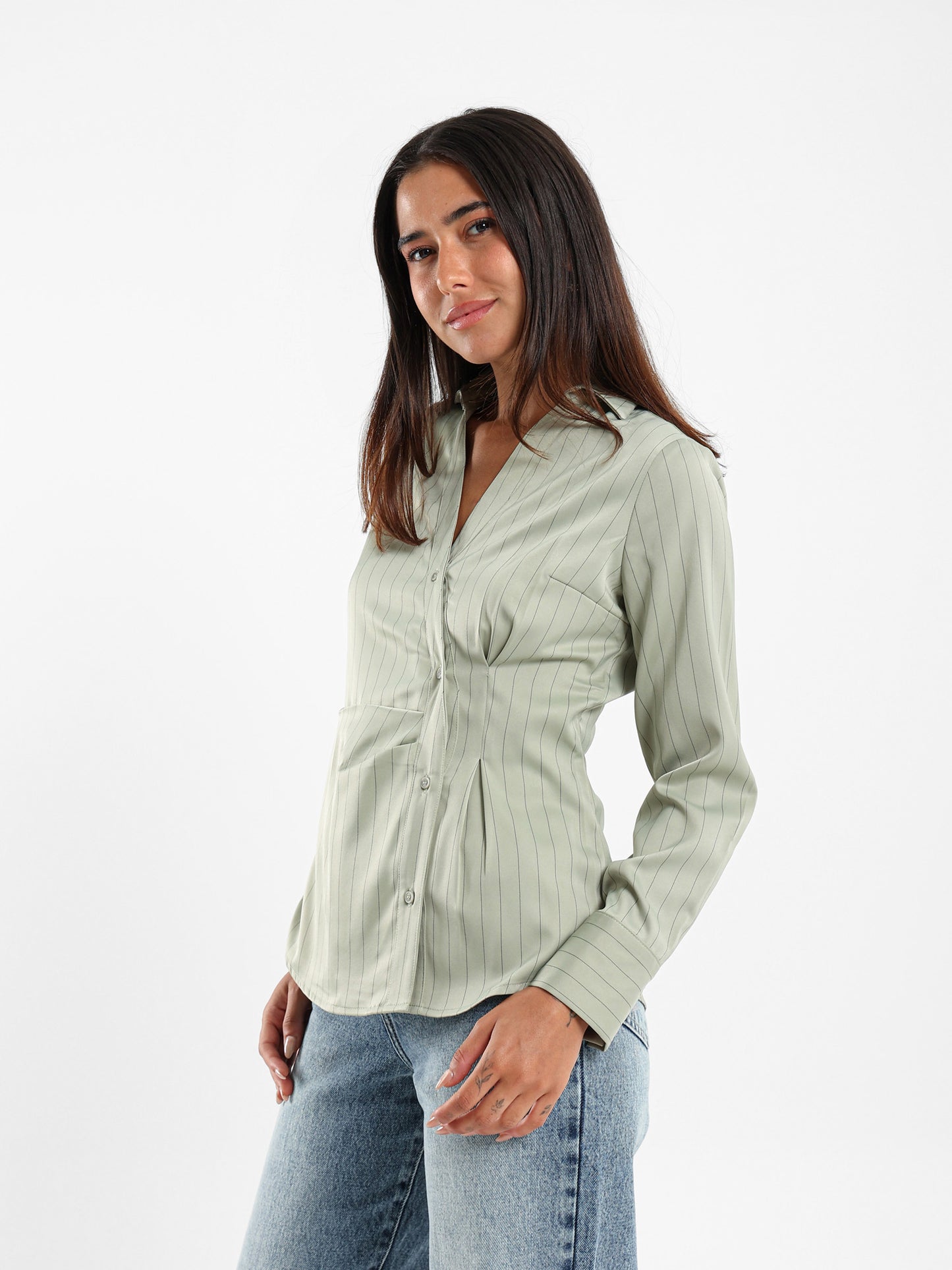 Asymmetric Striped Shirt