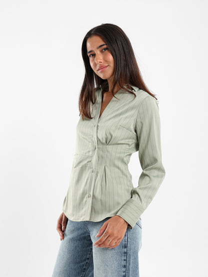 Asymmetric Striped Shirt