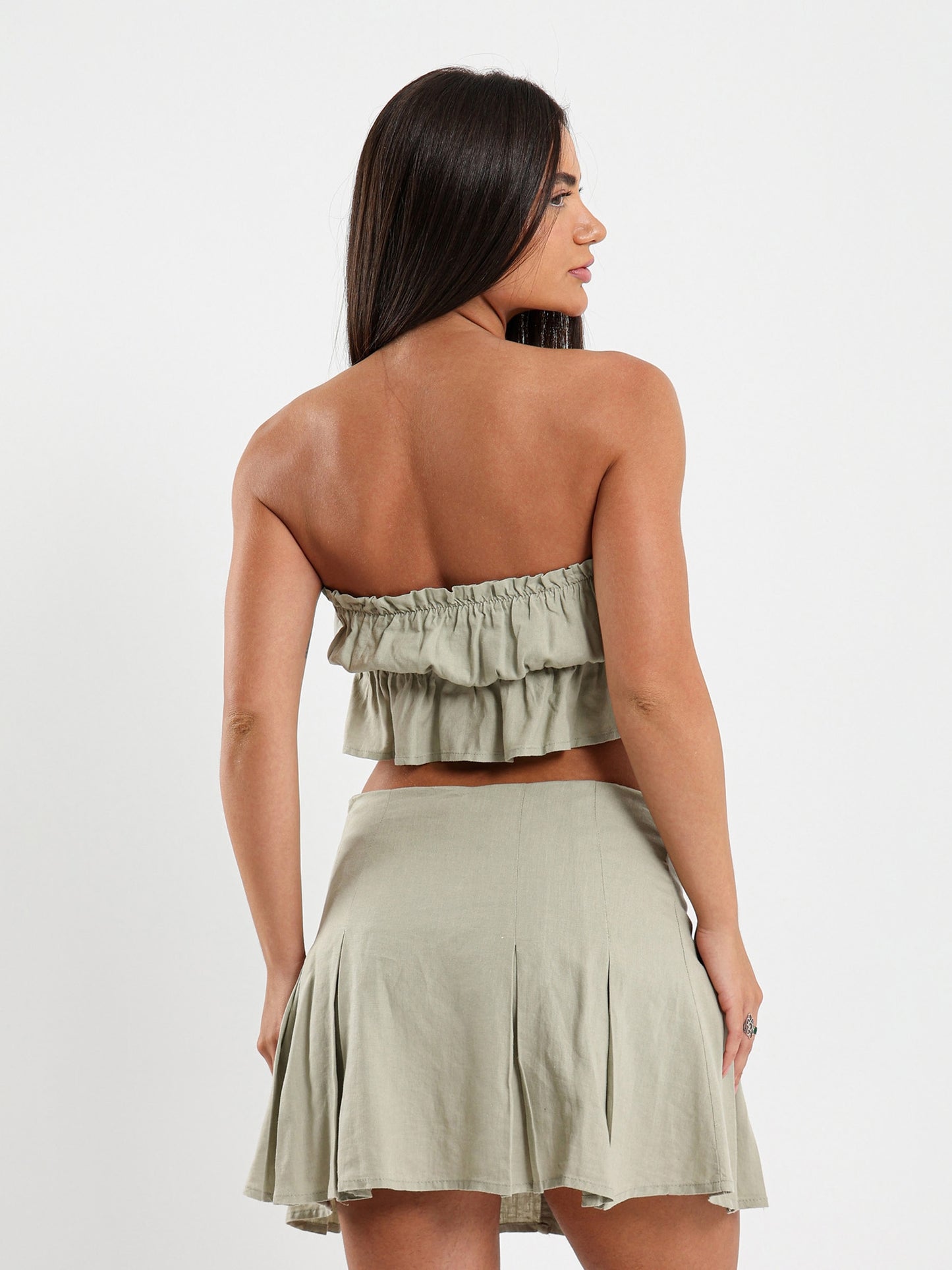 Front Tie Strapless Top