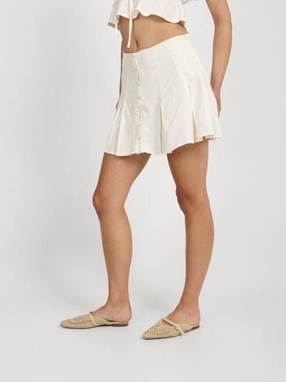 Front Buttoned Mini Skirt
