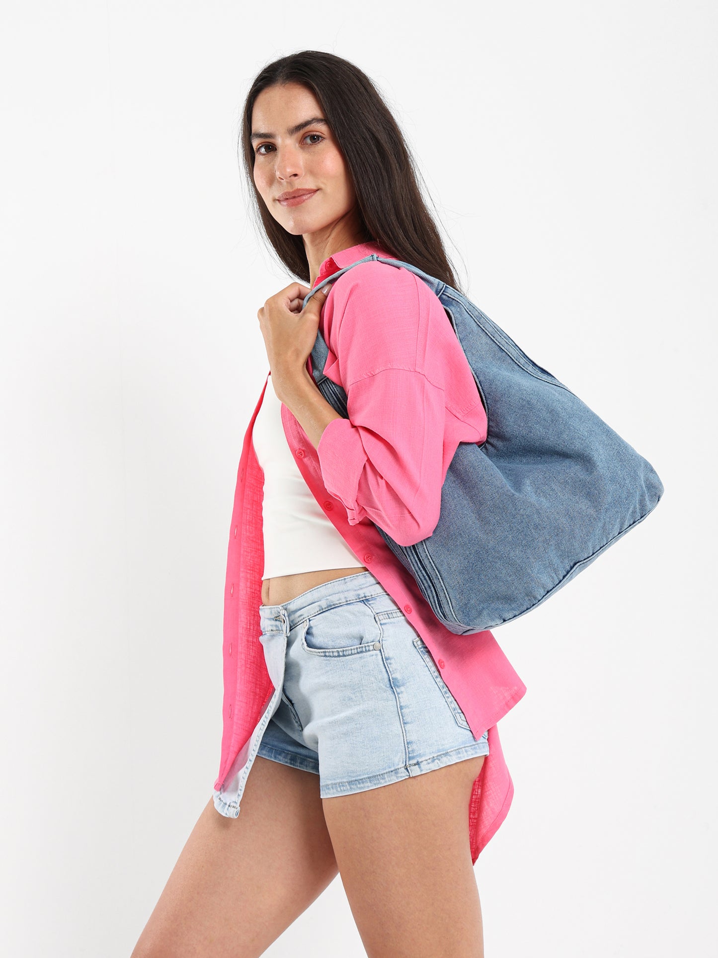 Casual Soft Denim Shoulder Bag