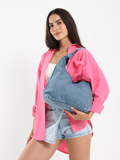 Casual Soft Denim Shoulder Bag