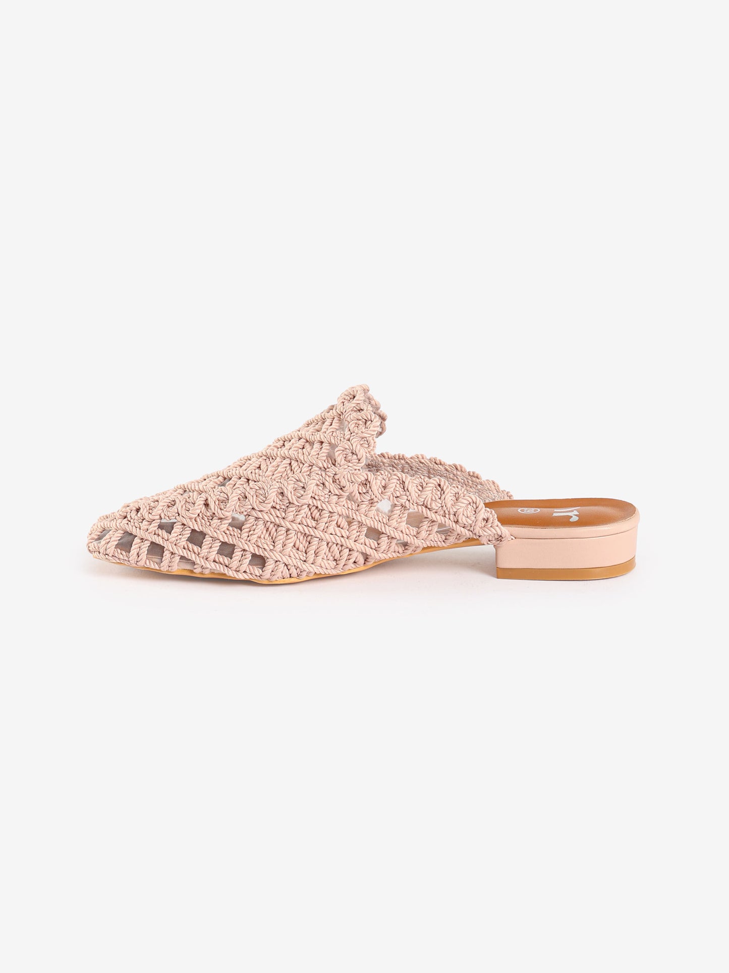Woven Pointed-Toe Flat Mules