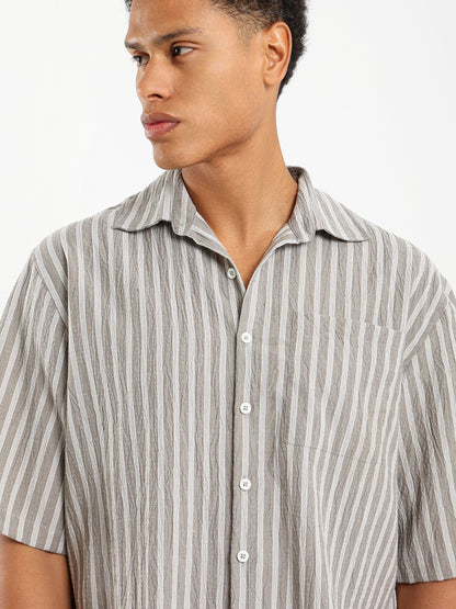 Striped Short Sleeves Shirt