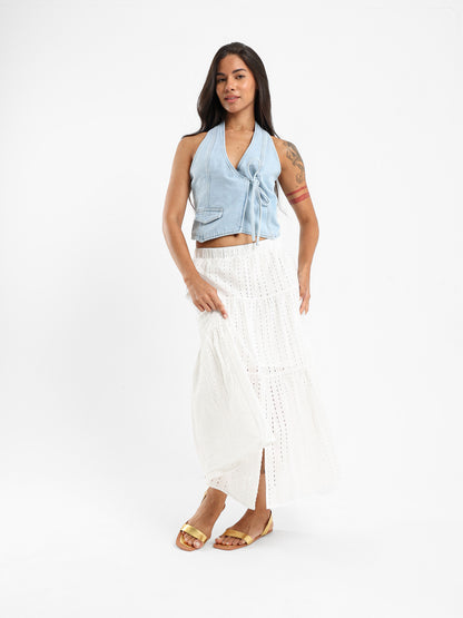 Midi Tiered Sangallo Skirt