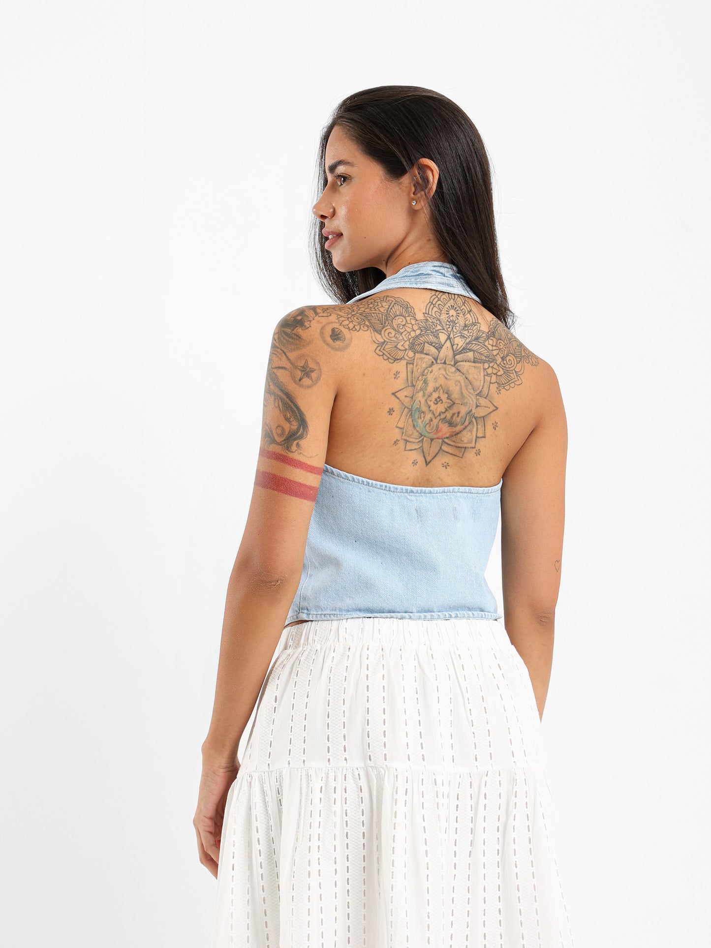 Wrap Denim Vest Jacket