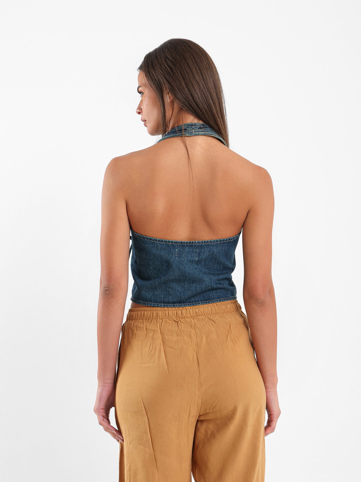 Wrap Denim Vest Jacket