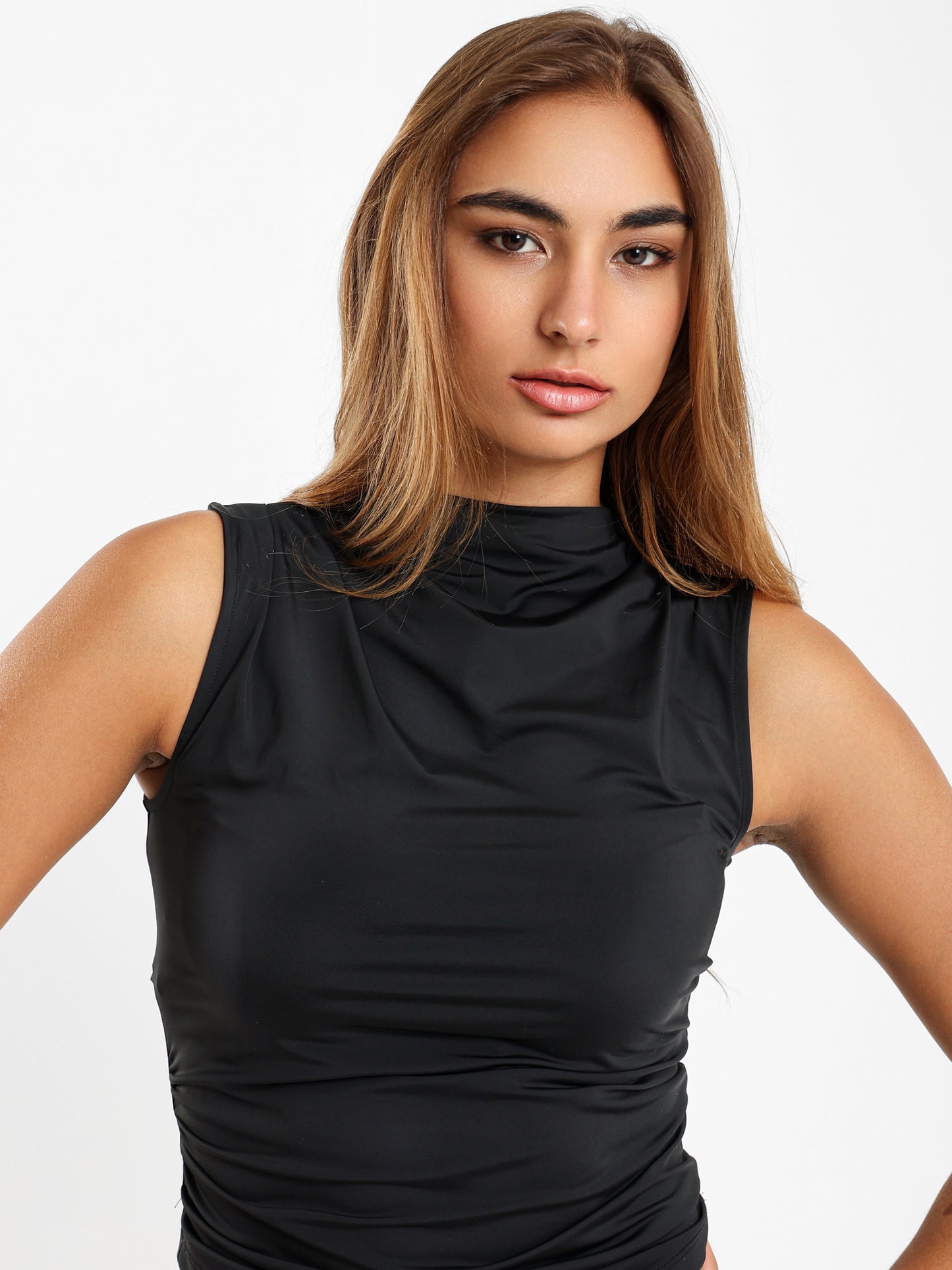 Gathered Sleeveless Top