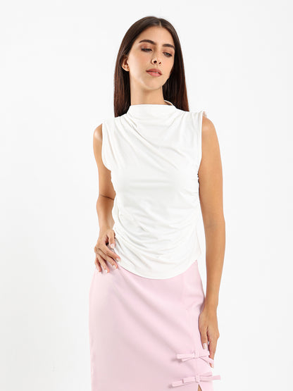 Gathered Sleeveless Top