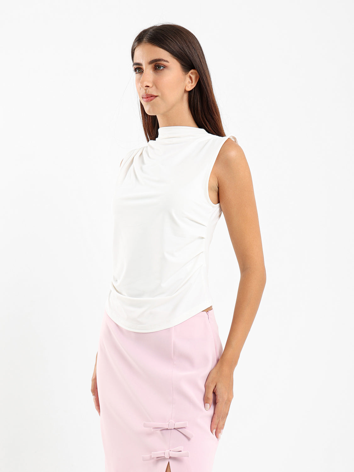 Gathered Sleeveless Top