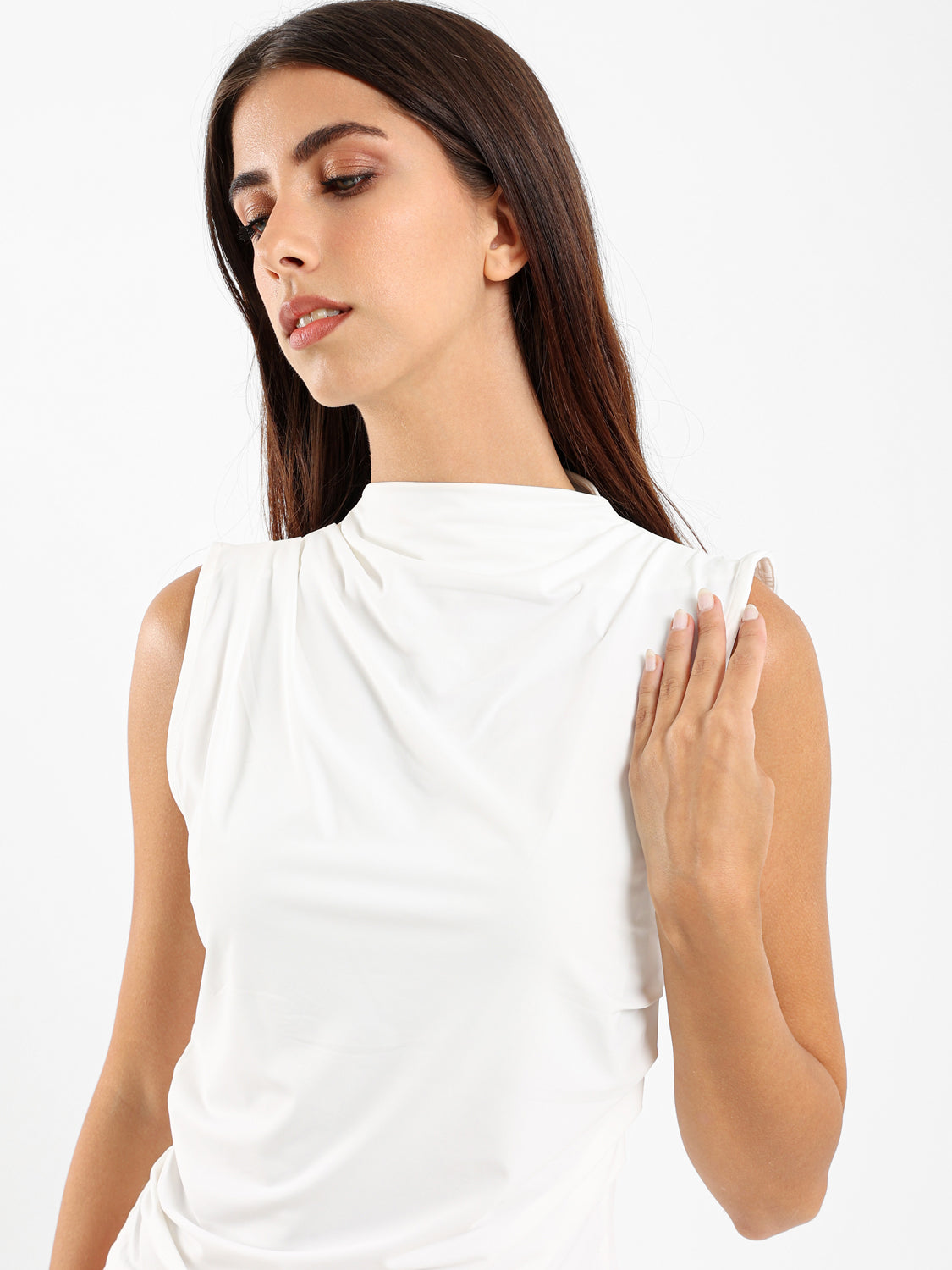 Gathered Sleeveless Top