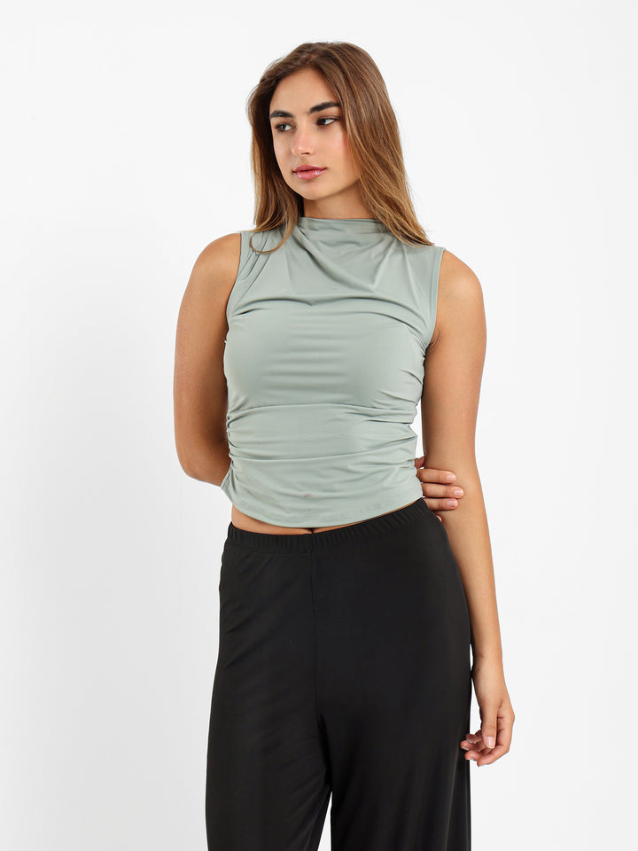 Gathered Sleeveless Top