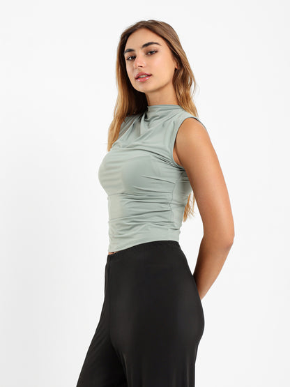 Gathered Sleeveless Top