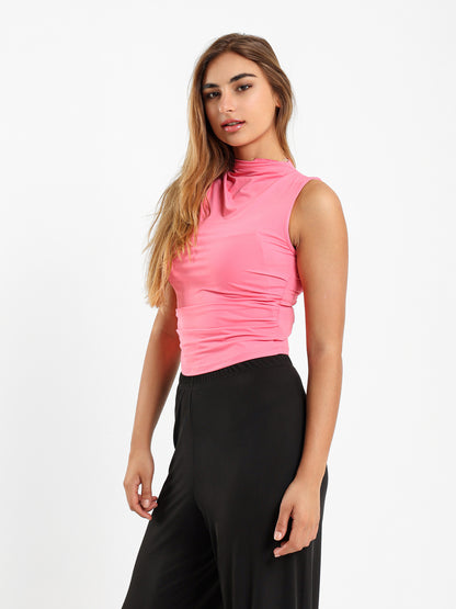 Gathered Sleeveless Top