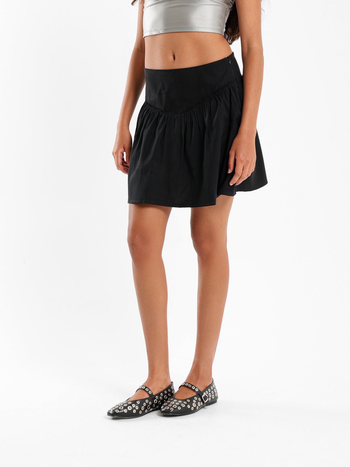 Flowing Skort With Soft Pleats