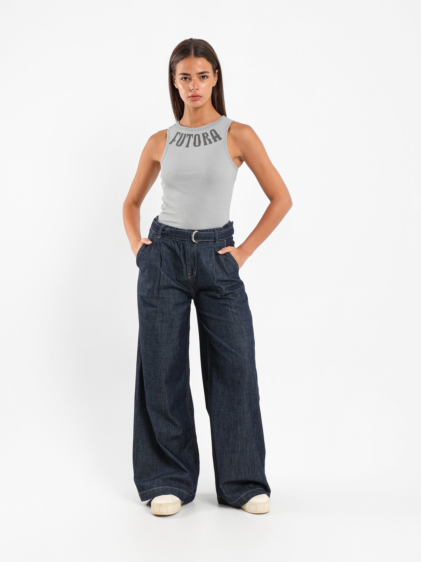 Sleeveless Ribbed Tank Top