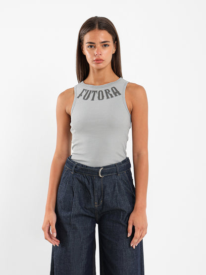 Sleeveless Ribbed Tank Top