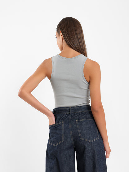 Sleeveless Ribbed Tank Top