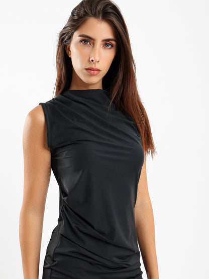 High Neck Sleeveless Bodycon Maxi Dress