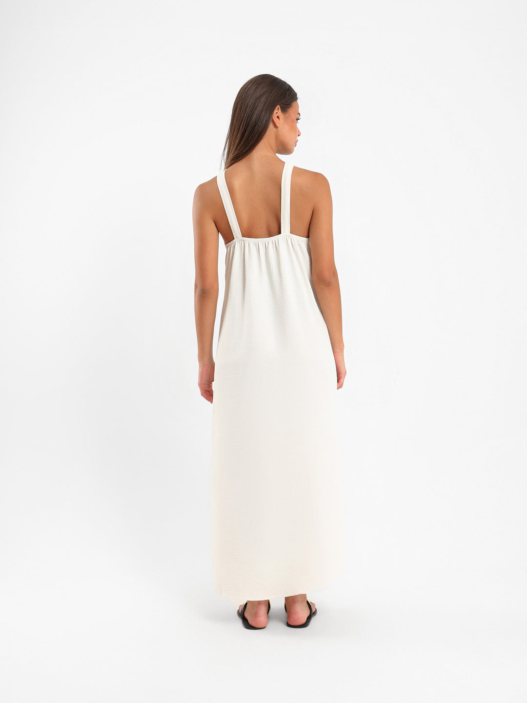 Front Tie Long Dress With Side Slits