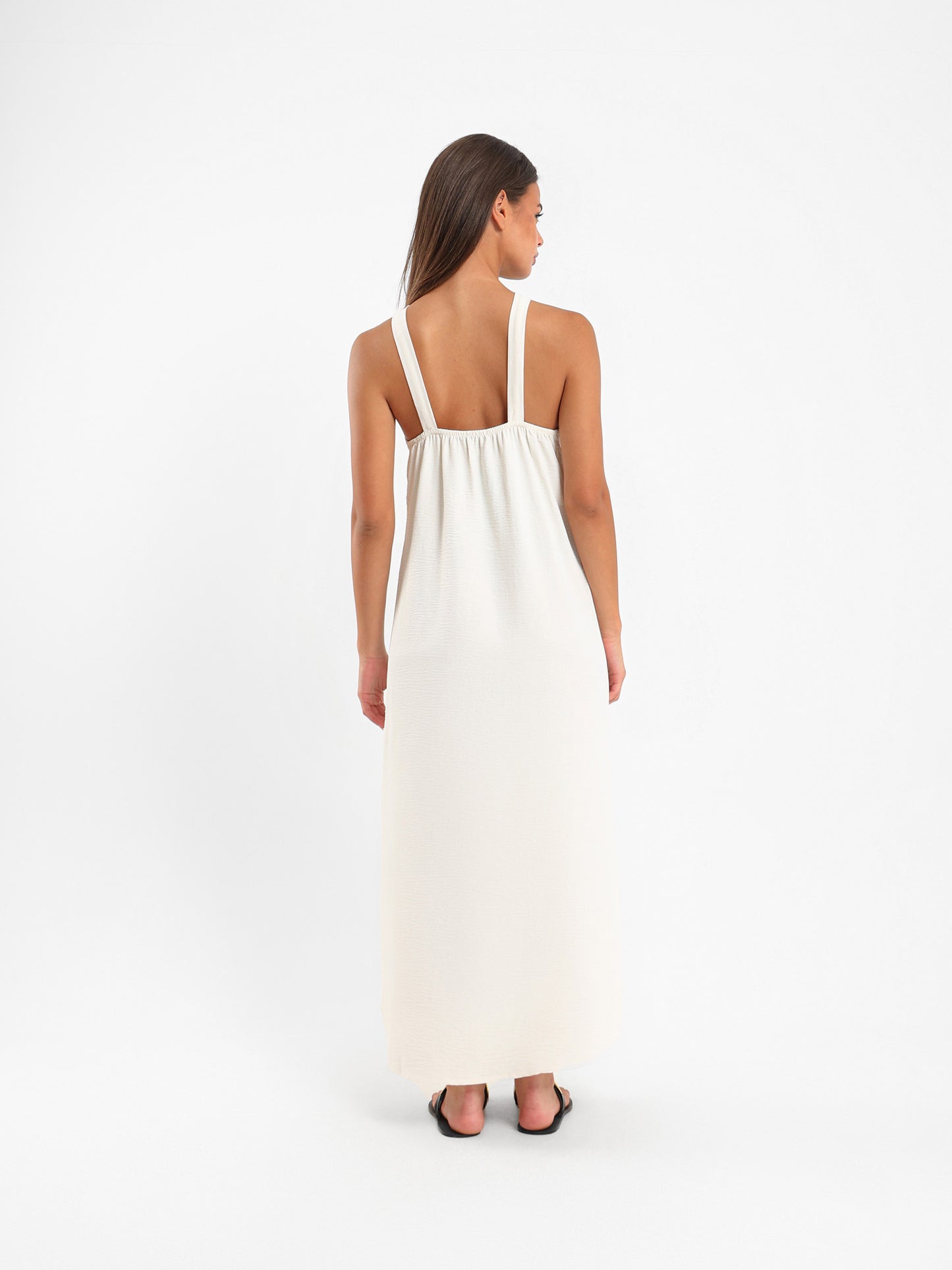 Front Tie Long Dress With Side Slits