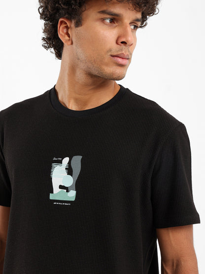 Waffle Knit Relaxed Fit T-Shirt